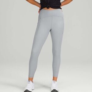 Lululemon Power Thru High Rise Light Gray Leggings